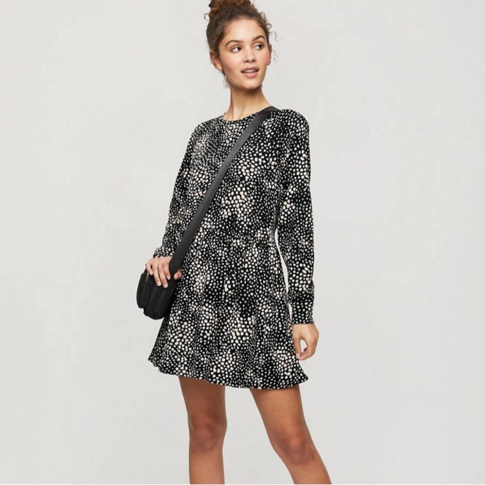 NWT Miss Selfridge animal print smock dress in black SIZE 4